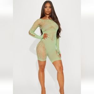 Fashion Nova Green Romper